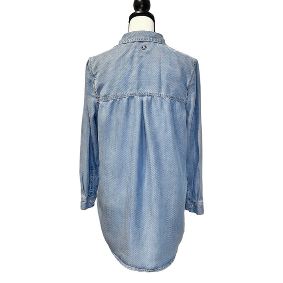 💥 BARBOUR sailboat poplin luxury chambray shirt women’s size medium 8 - Picture 6 of 17